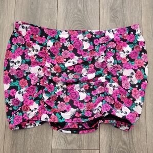 Torrid Foral Skull Print Swim Skirt With Breif Plus Size 4X